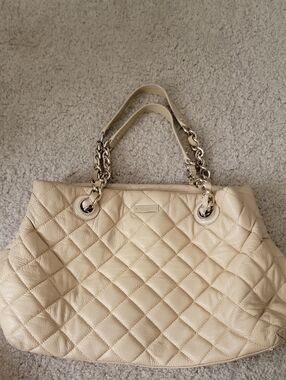 Quilted Leather Style  Cream Chain-Handle Women's Tote Kate Spade
